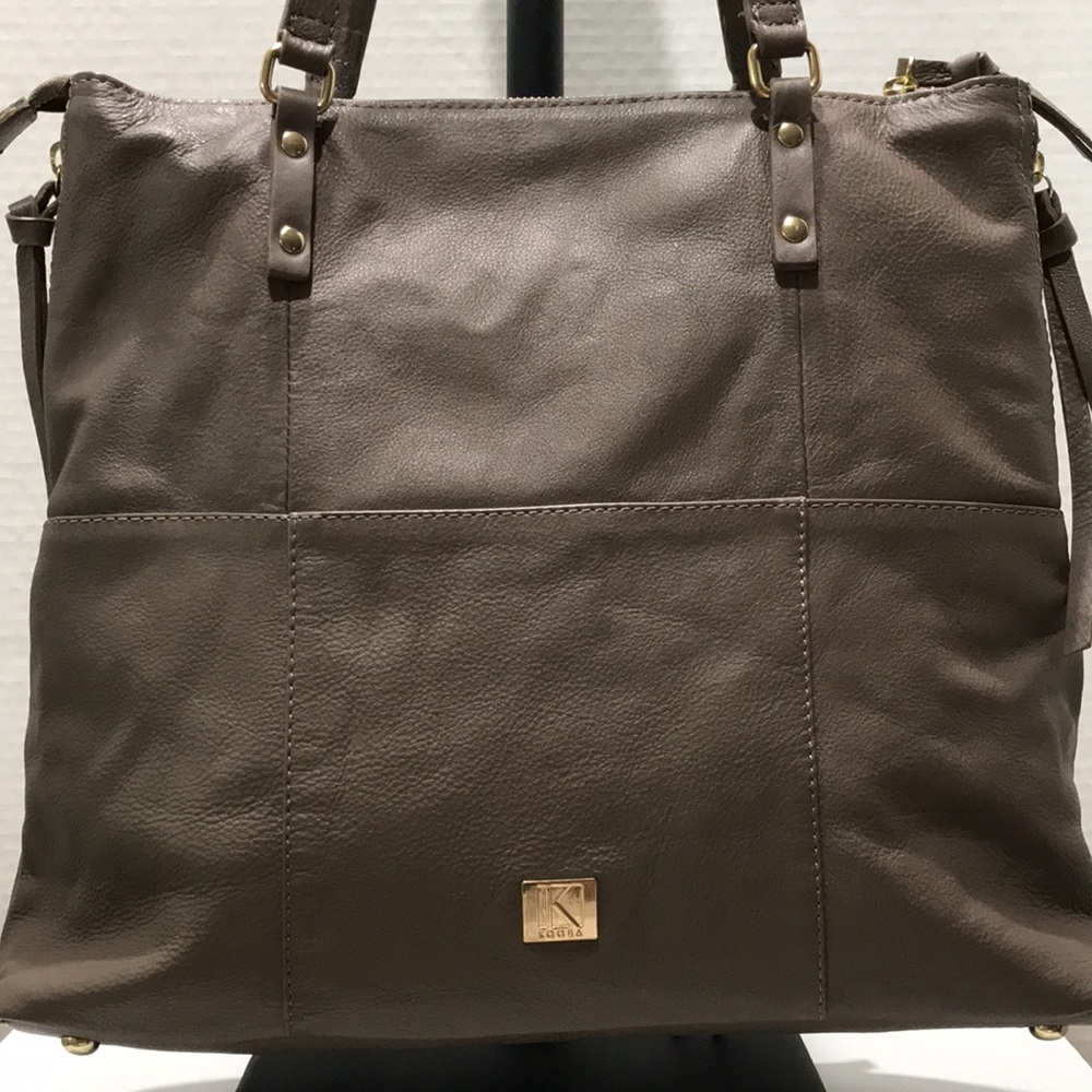 KOOBA Large Taupe Leather Tote